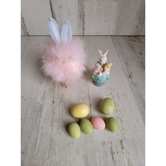Easter chick egg bunny paint chick spring home decor figure set - Picture 1 of 7